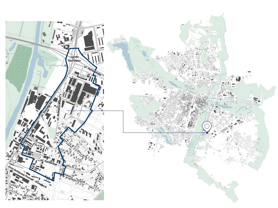 mapa z granicą projektu