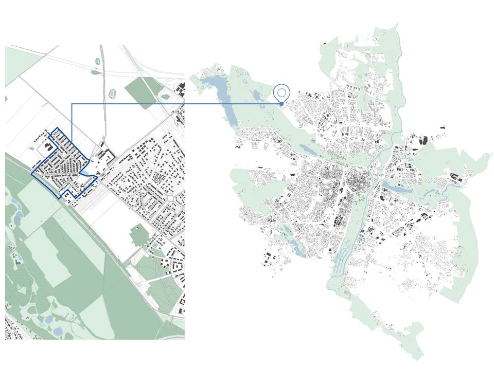 Mapa Poznania i granica projektu planu.