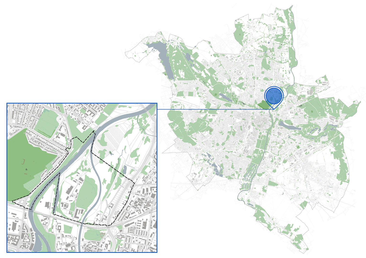 Rejon Ostrowa Tumskiego w Poznaniu część półocna B1 - lokalizacja